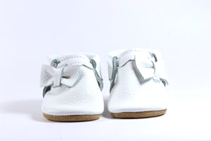 Side Bow Moccasins White