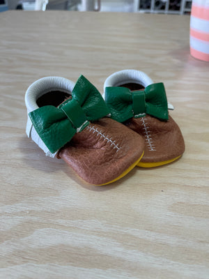 Football Bow Moccs Size 2