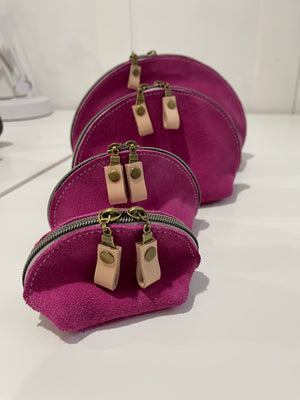 Luna Cosmetic fuschia suede mini