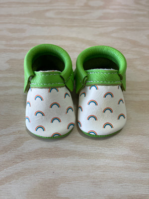 Lime Green Rainbow Moccs Size 2