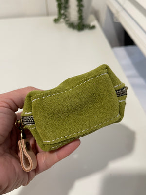 Luna Cosmetic moss green suede mini