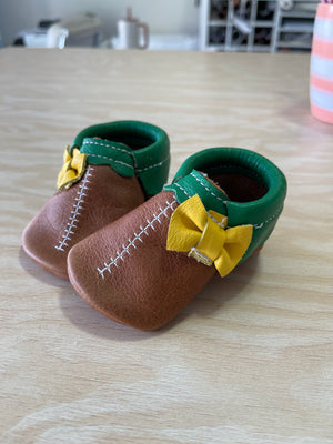 Football Side Bow Moccs Size 2