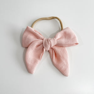 Valentine Pink Linen Bow