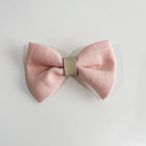 Valentine Pink Linen Bowtie