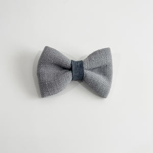 Valentine Grey Linen Bowtie