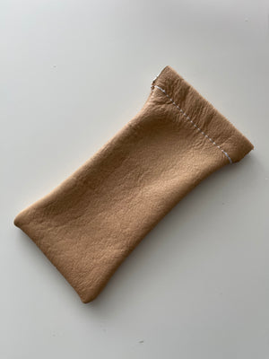 Tan Leather Eyeglass Case