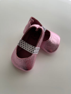 Valentine Pink Metallic Flats size 3