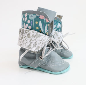 Combat Charlie Grey + Blue Floral + Lace