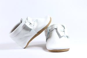 Side Bow Moccasins White