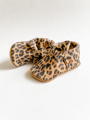 Leopard Print Bow Moccasins